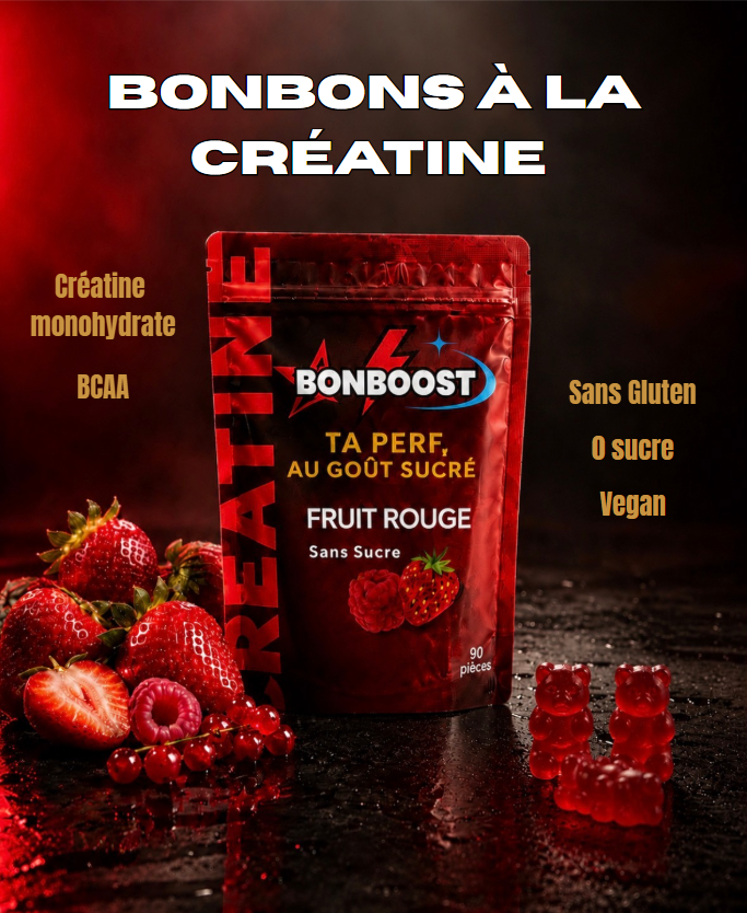 Bonbons à la créatine goût Fruit Rouge 🍓